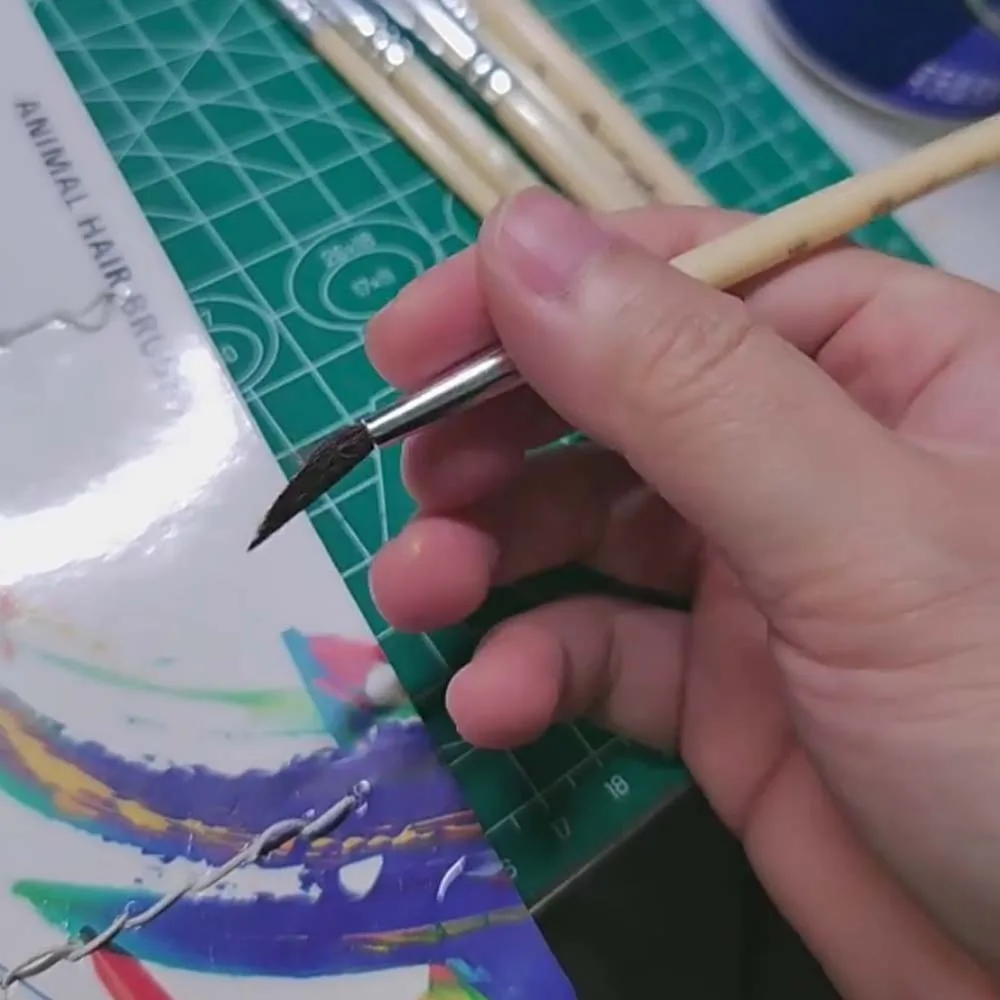 12pcs Coffee Soft Fiber Paint Brush Set Lightweight Plastic Nylon Painting Pen Soft Grip Classical Hook Line Pen Student