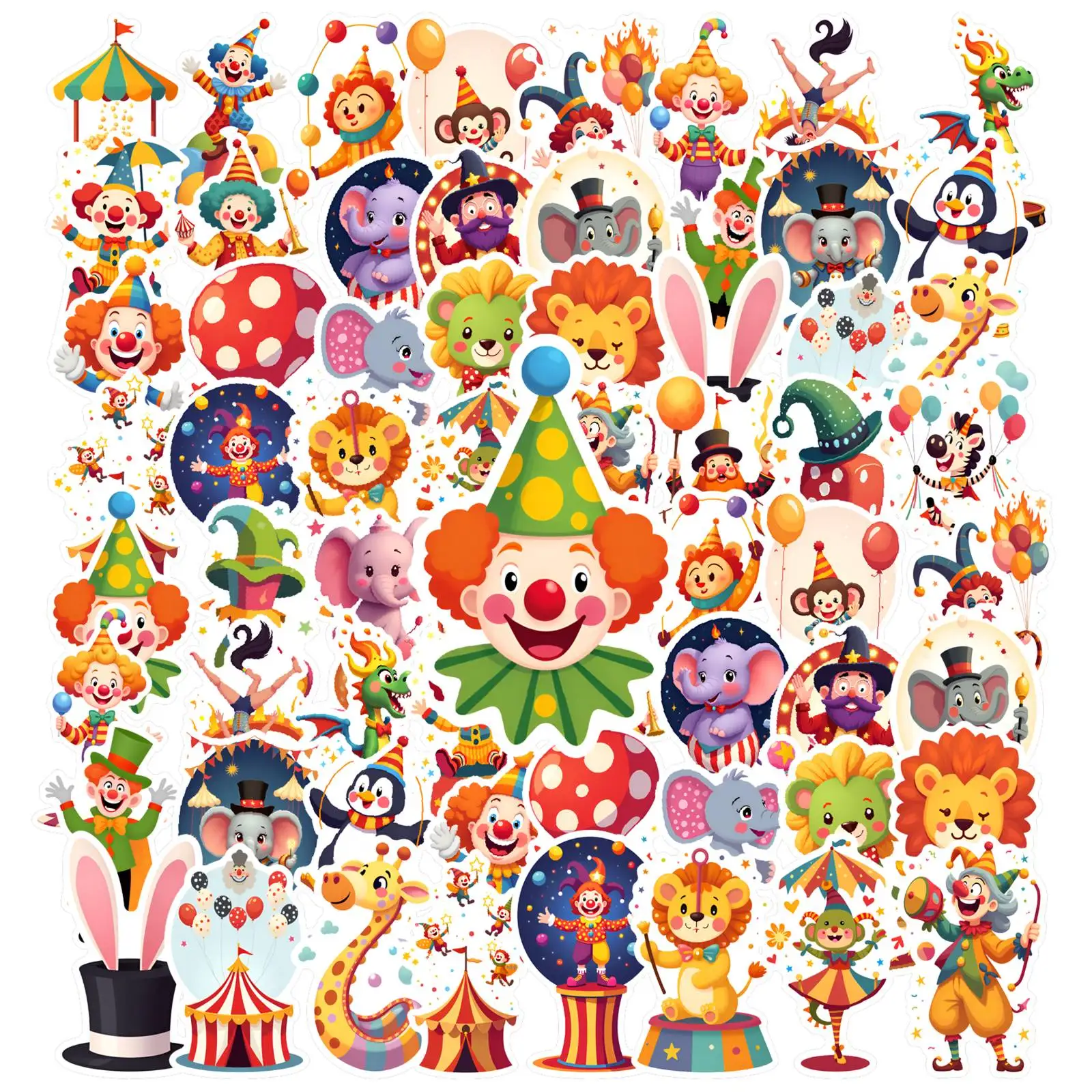 

35pcs-50pcs Whimsical Animals Stickers Colorful Performance Stickers Animal Stickers For DIY Phone Guitar Laptop Notebook