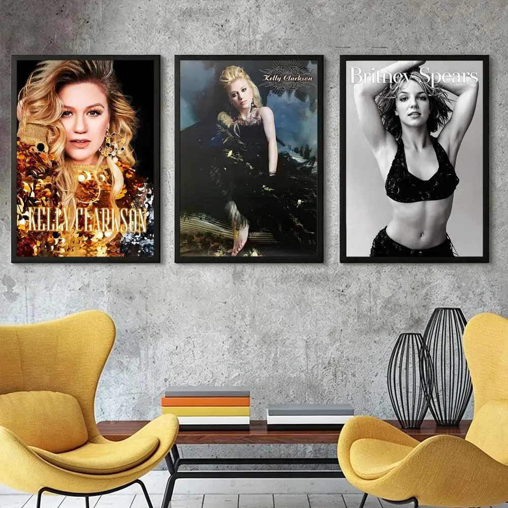music Kelly Clarkson Poster HD Poster Retro Industrial Style for Living Room Bar Corridor and Gift Giving