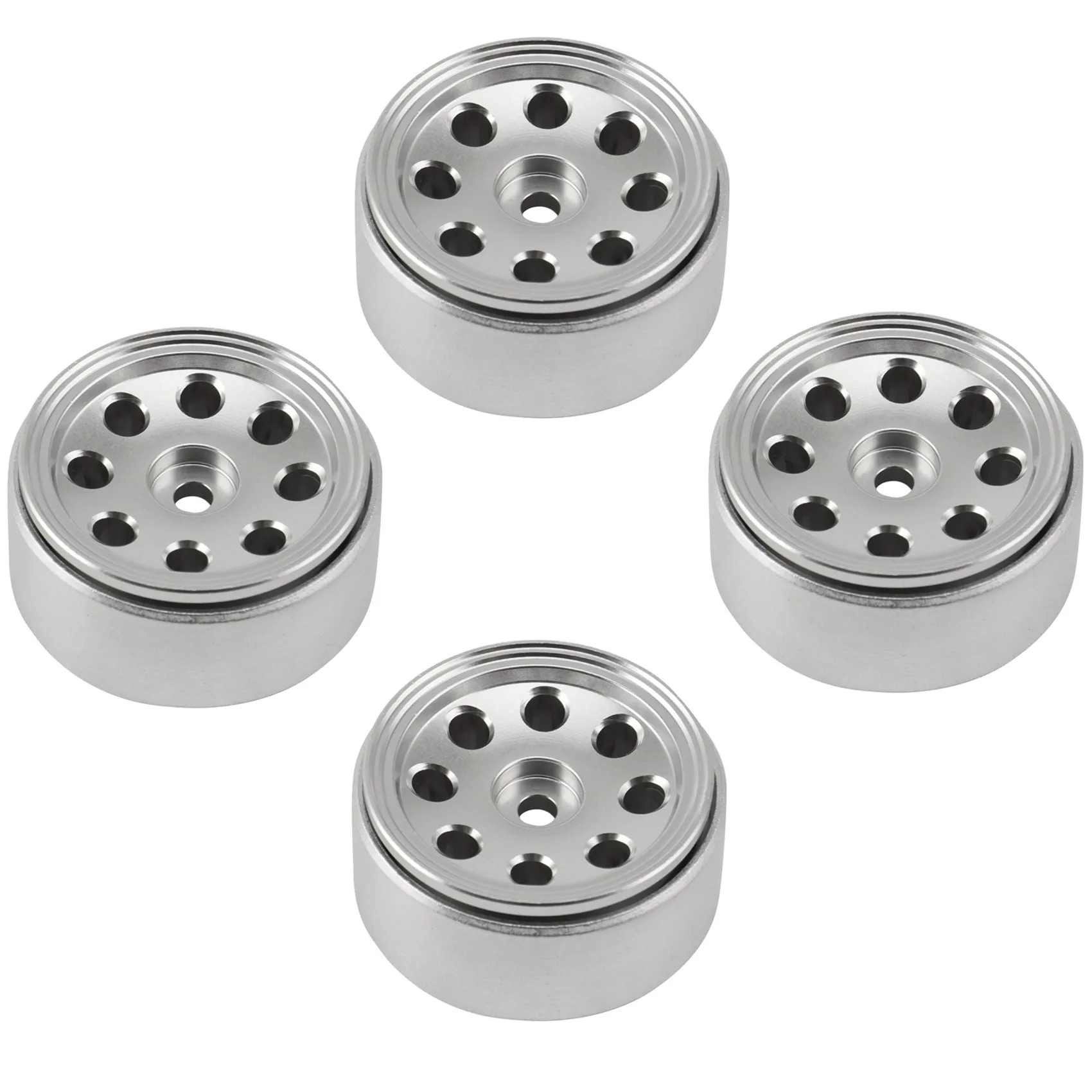 4PCS 1.0 CNC Metal Beadlock Wheel Rims Wheel Hub for 1/24 RC Crawler Car Axial SCX24 90081 AXI00002 Upgrade Parts,2