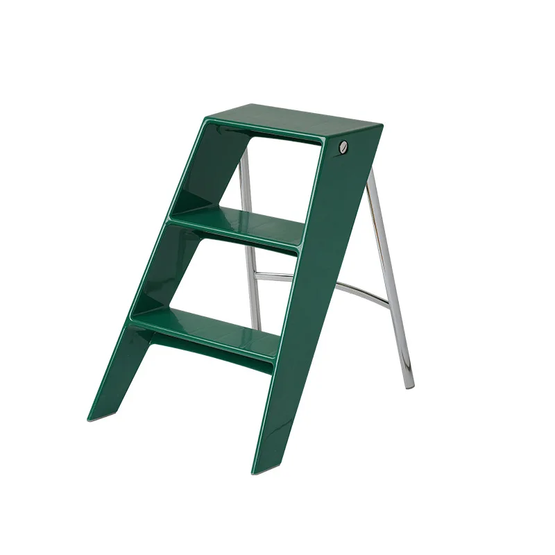 

Nordic household ladder rack few folding indoor multi-functional shelf Internet celebrity three-step herringbone ladder side