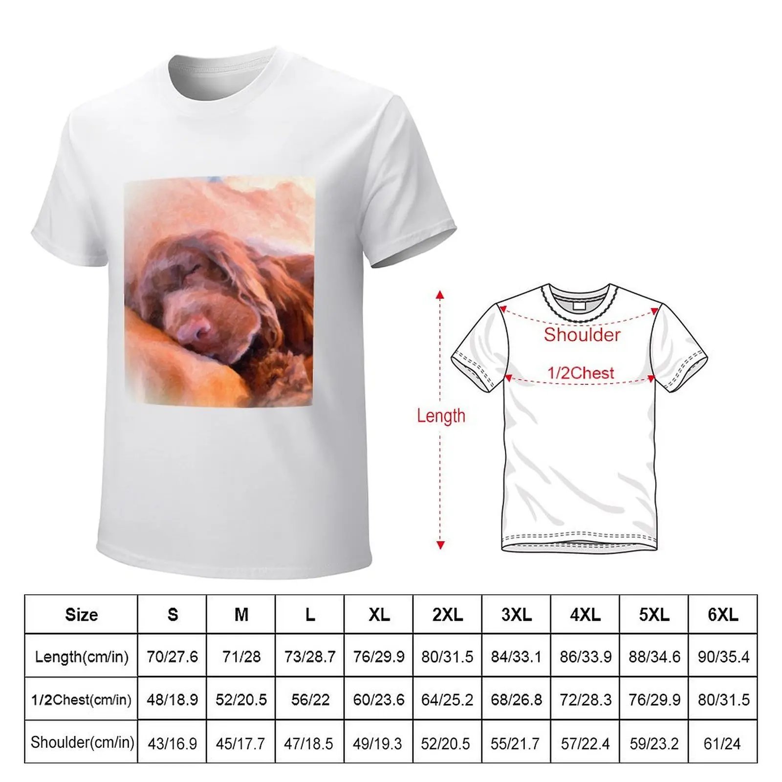 Sussex Spaniel Sleeping T-shirt customizeds Short sleeve tee aesthetic clothes T-shirt men