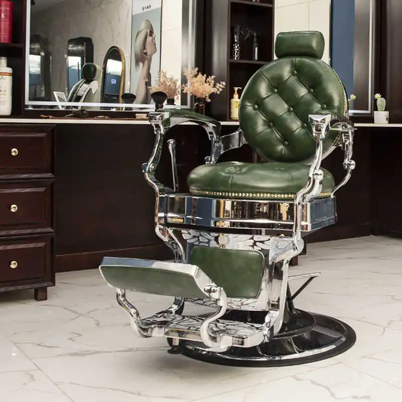 Vintage Barber Shop Barber Chair Men's Oil Head Shop Reversed Shaving, Hairdressing, and Dressing Lounge Chair