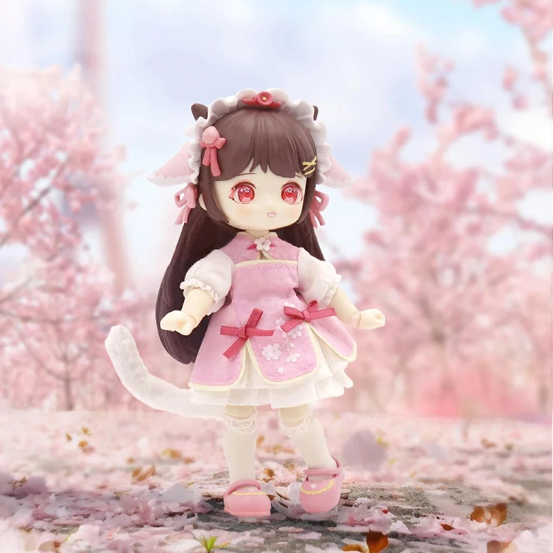 

NAGI Animal Series Cherry Blossom Season Hanging Card BJD Blind Box Can Move Doll 12 Points Girl Gift Hand