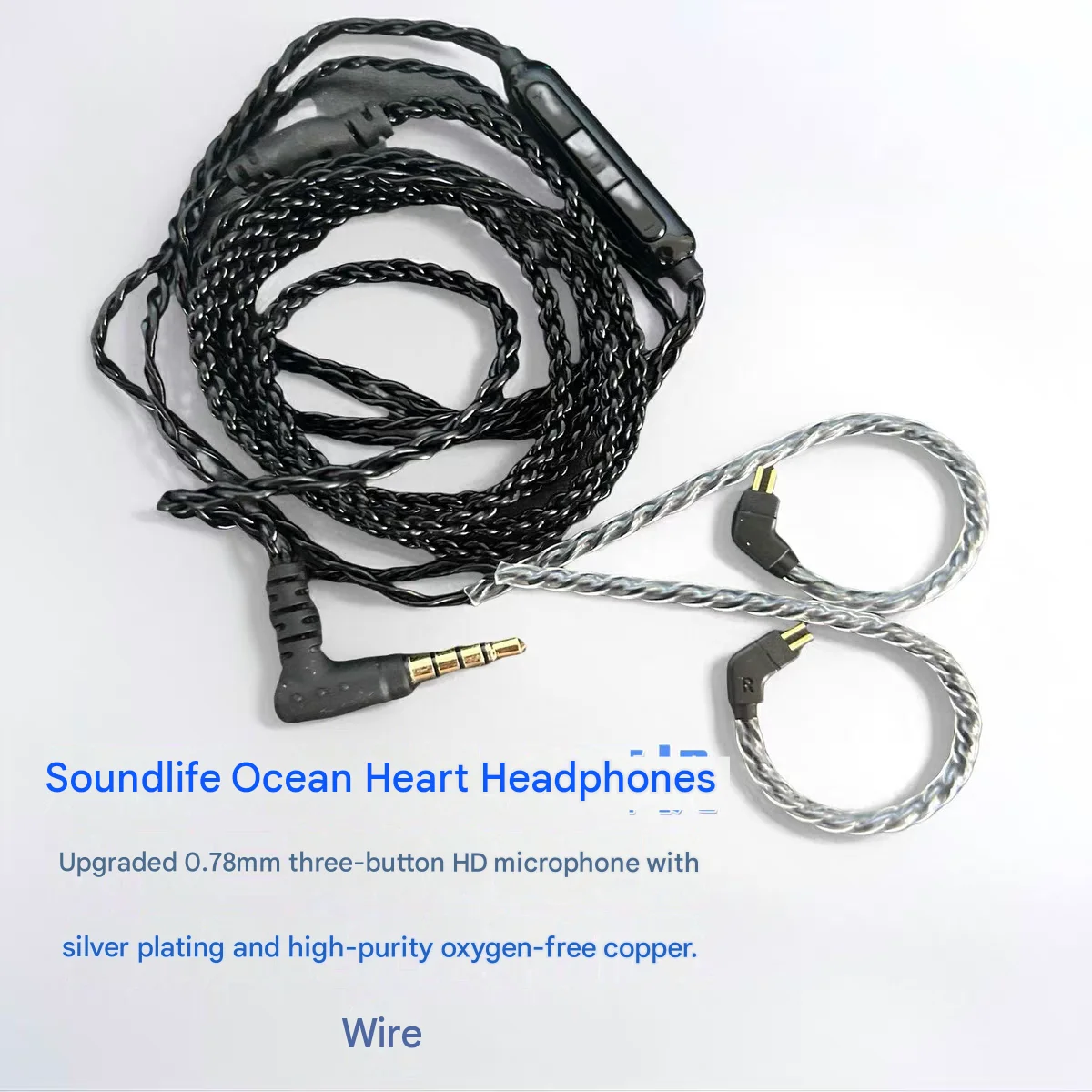 Ocean Heart HiFi Audiophile Dynamic In-ear Earphones, Detachable 0.78mm 2Pin Replacement Cable, Premium Sound Quality IEMs