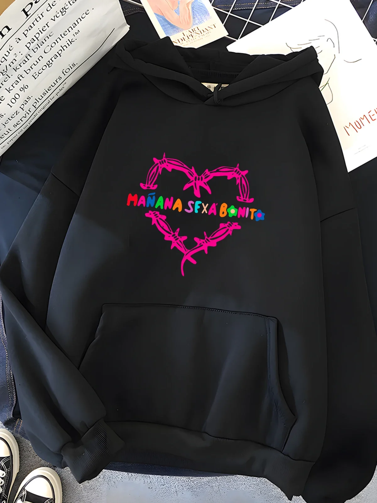 Hirsionsan coloré coeur imprimé sweat femmes doux décontracté ample Chic femme sweats à capuche hiver nouveau chaud filles hauts homme et femme