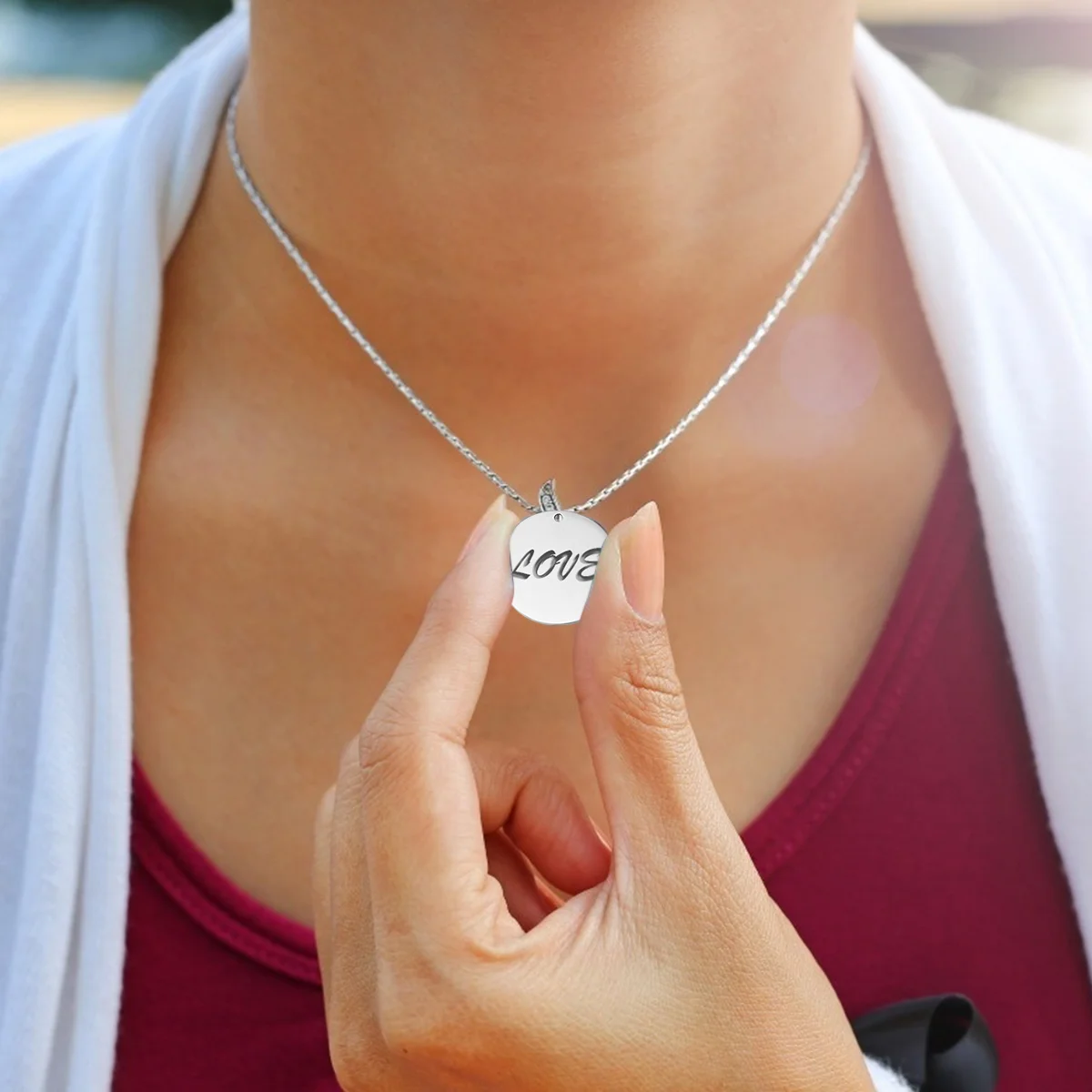 

20 Pcs Stainless Steel Lettering Pendant DIY Badge Necklace Accessories