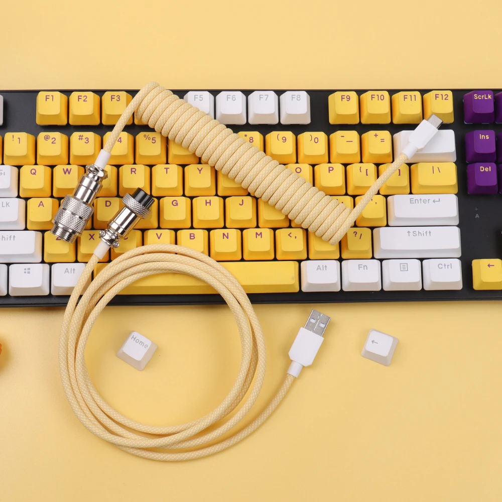 Coiled Cable Keyboard USB Type - Gaming Keyboard Type C 评论和价格