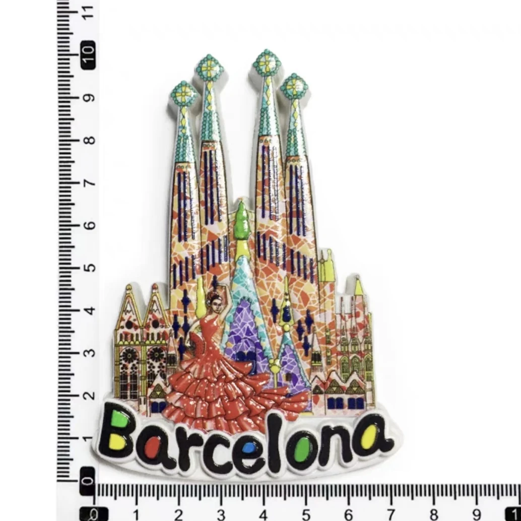 Europe Spain Barcelona Madrid Valencia Alicante Benidorm  3D Fridge Magnets Decoration Handicraft Magnetic Refrigerator