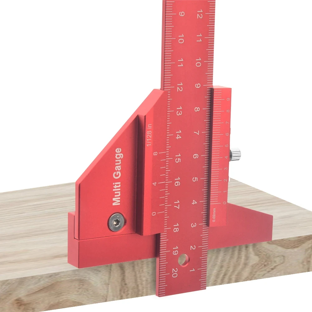 Professional Dual Function Scriber Gauge for Measuring & Marking Aluminum Framing Tool for Carpentry With Metric/Inch Scale