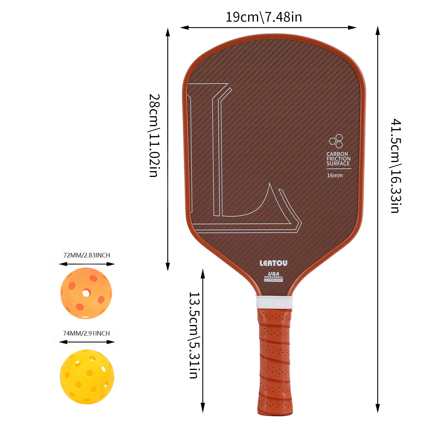 16MM Kevlar Pickleball Paddles USAPA Approved Professional for Spin Power Control Pickle Ball Rackets Aramid Carbon Fiber