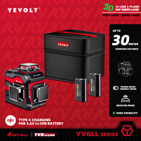 YEVOLT YVGLL4XS12 3D 360°12-Line Rotary Laser Level SlopeAdapt Self-Leveling Battery+USB Dual-Power High-Accuracy 30m Range