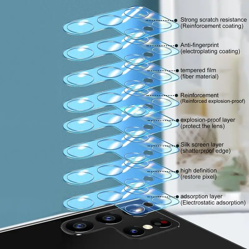 Som-Sungalaxy s22用の超音波カメラプロテクター,強化ガラス,カメラカバー,s22ウルトラ2022用スクリーンプロテクター