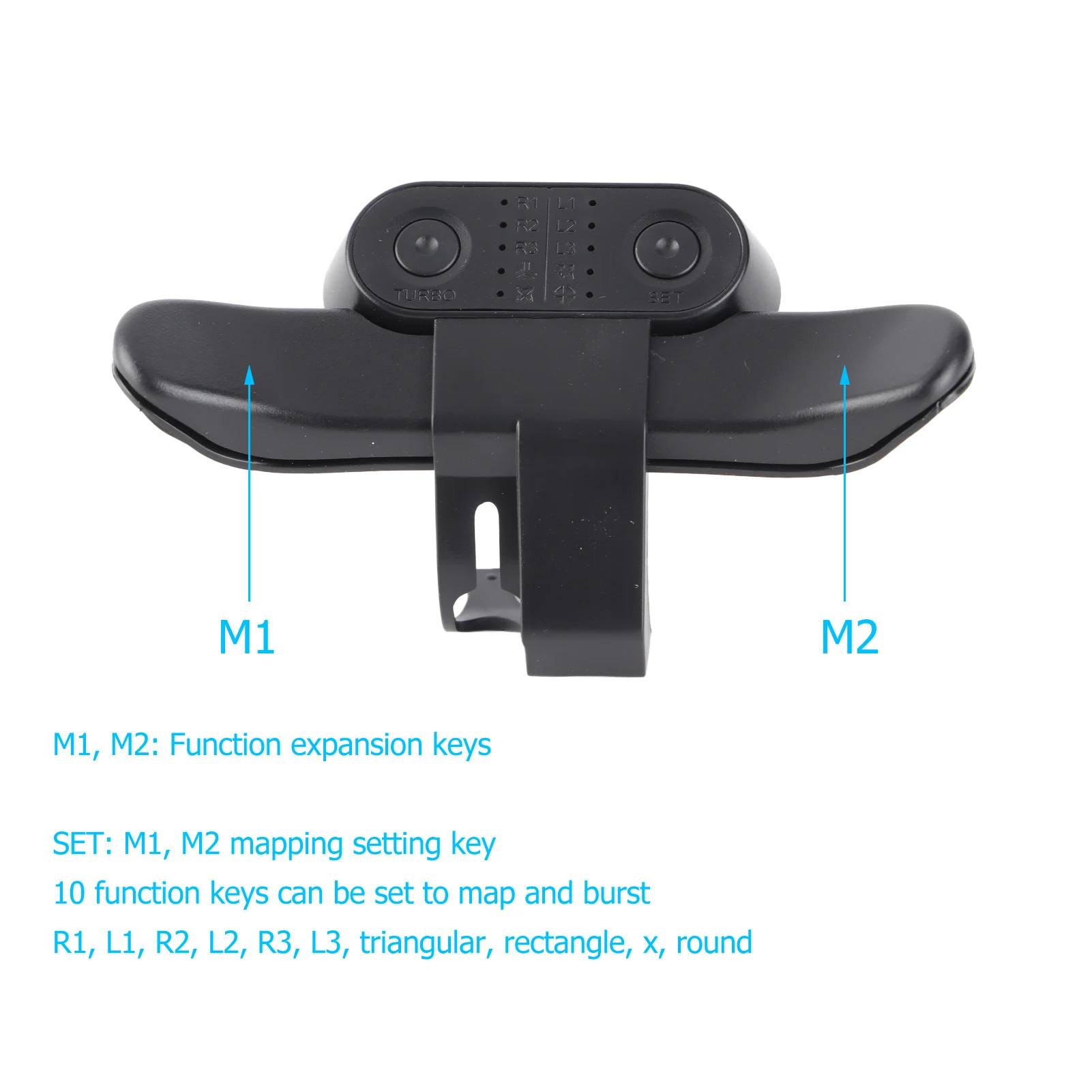 Controller Back Paddles Controller Paddles Multifunction Ergonomic 10 Key Mappings Back Button Attachment for Controller