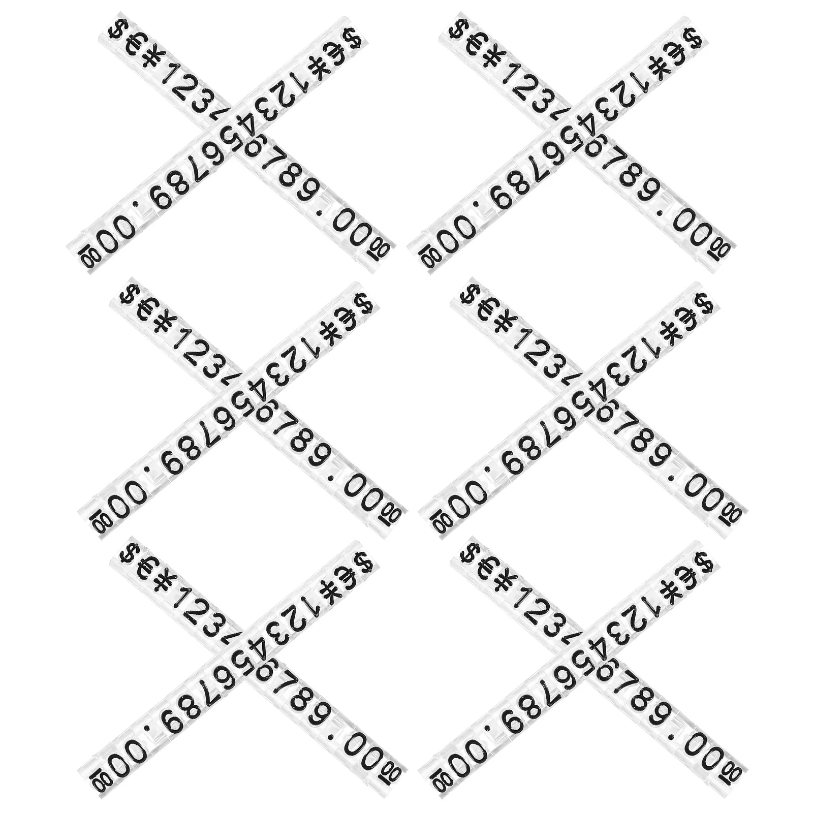 

20pcs Price Tags Transparent Black Digital Jewelry Price Display Cube Adjustable Retail Counter Signs Pricing Labels