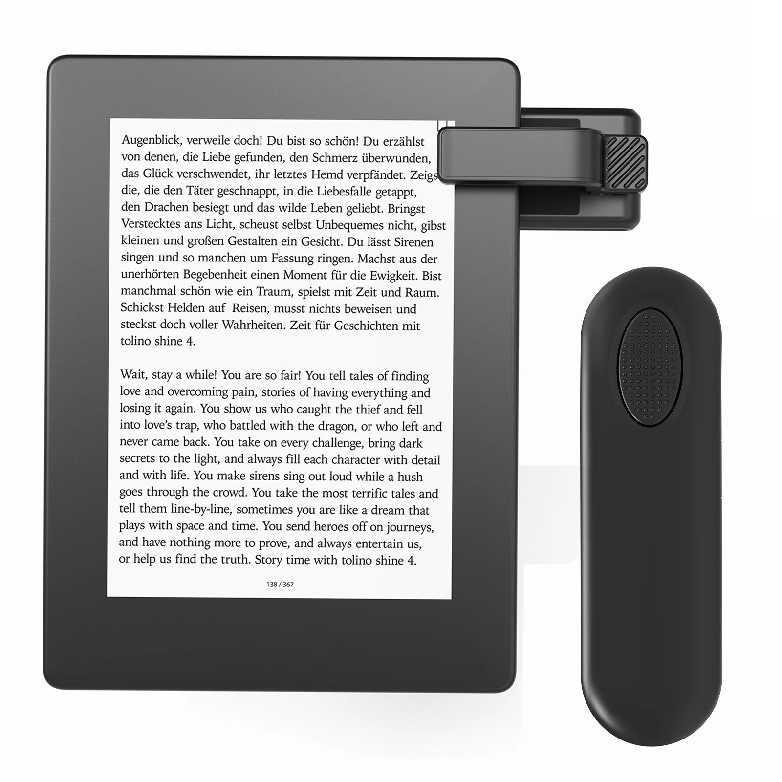 For Kindle Remote Page Turner Rechargeable 2-Iin-1 Page Clicker E-Book Photography Tool for iPad Tablets Reading Novels Taking