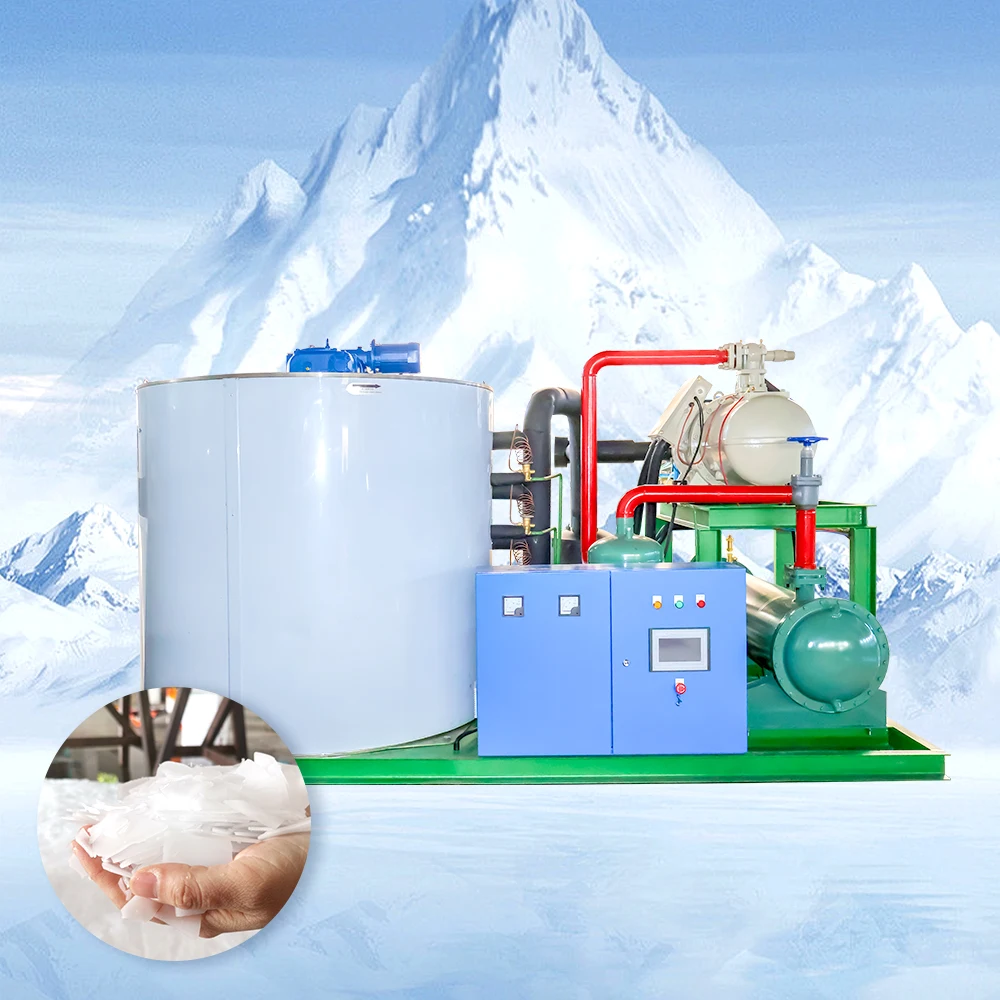 Industrial Flake Ice Making Machine Best Price 5T-30T Evaporator for Fish with Engine Pump Motor Core Components