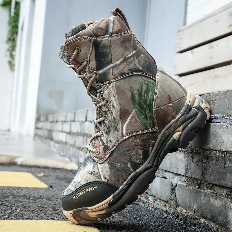 Men\'s Boots Desert Camouflage Shoes Tactical Military Man Hunter Boots Special Force Army Ankle High Cut Soft Shoes Men\'s Shoes