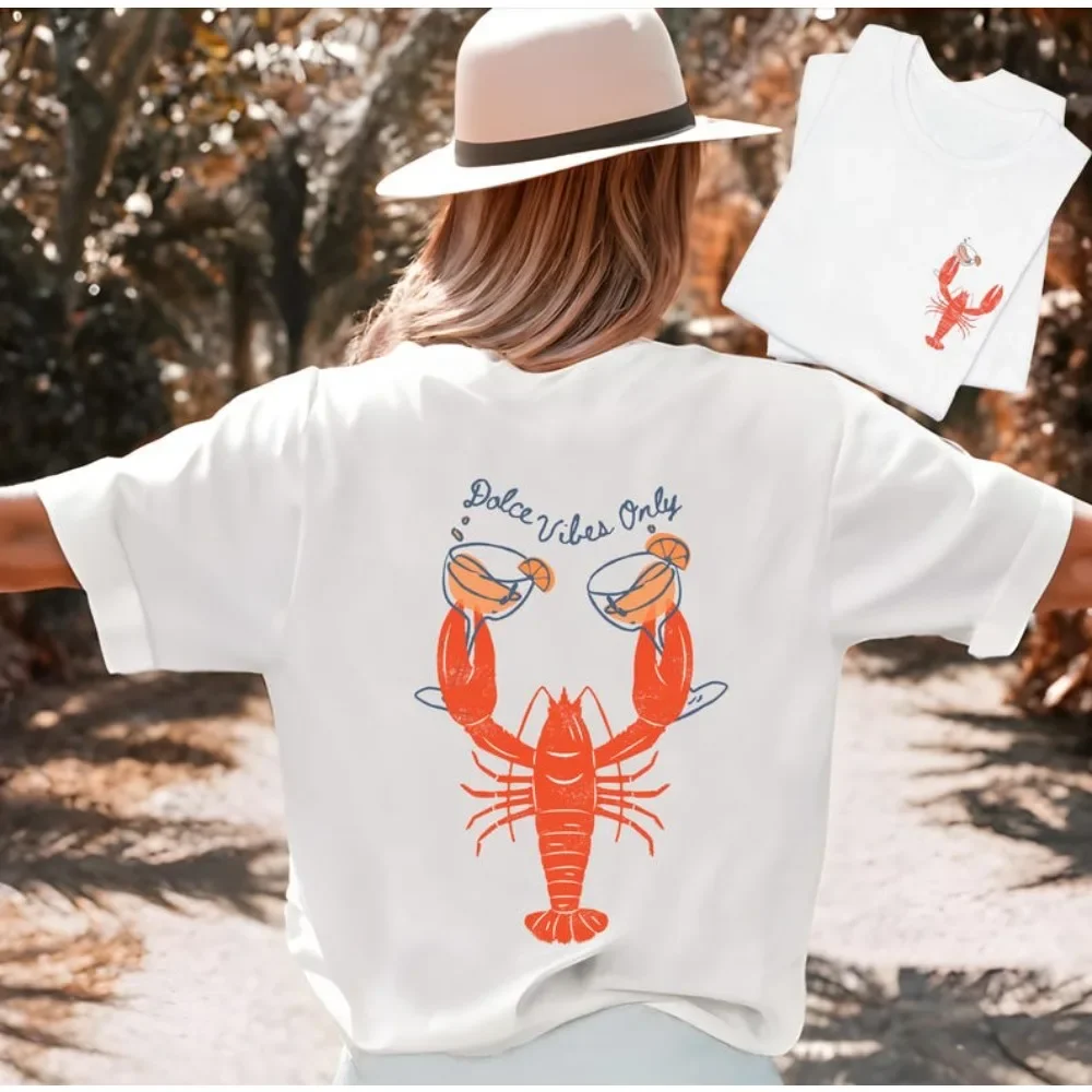 

Aperol Spritz Shirt Lobster Shirt Dolce Vita T Shirt Tourist Souvenirs of Italy Tshirt Women Summer Crewneck Cotton Short Sleeve