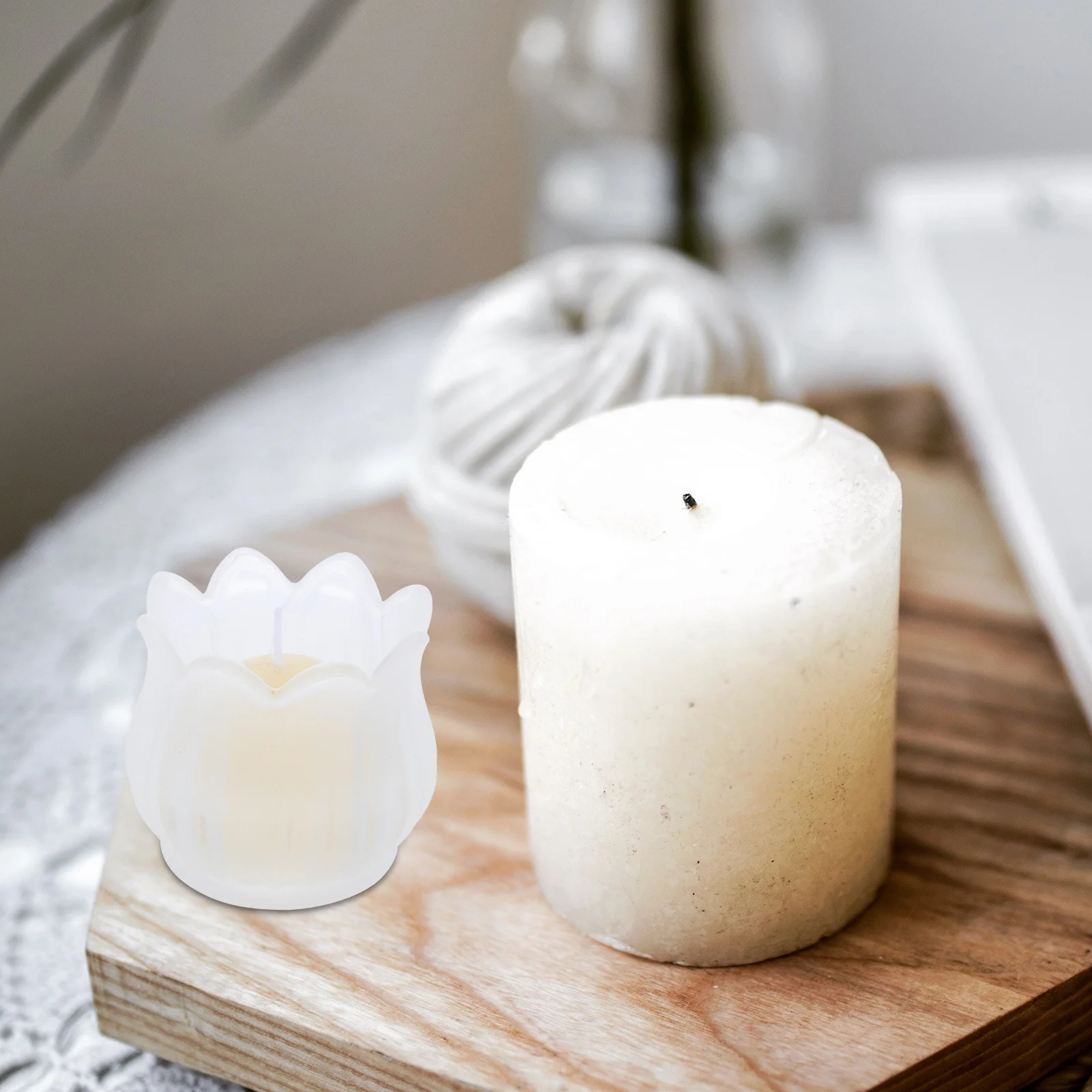 

2Pcs Glass Holders Elegant Simple Design for Romantic Date Proposal Ceremony Fireplace Table Ornaments Warm Lighting