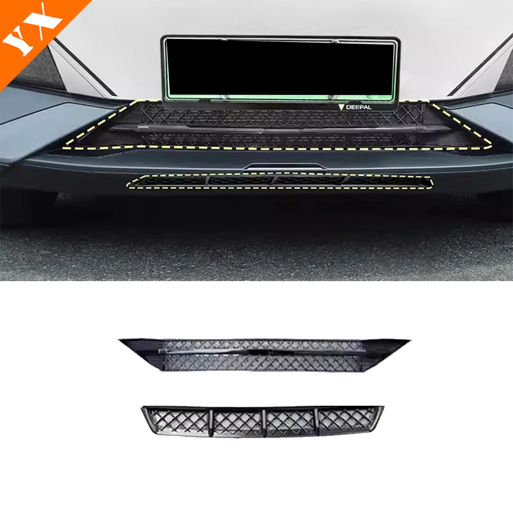 For CHANGAN Deepal S7 2023-2024 Dust-Proof Net Decor Cover And Stainless Garnish Trim Car Front Grille Anti-insect Net Accessory