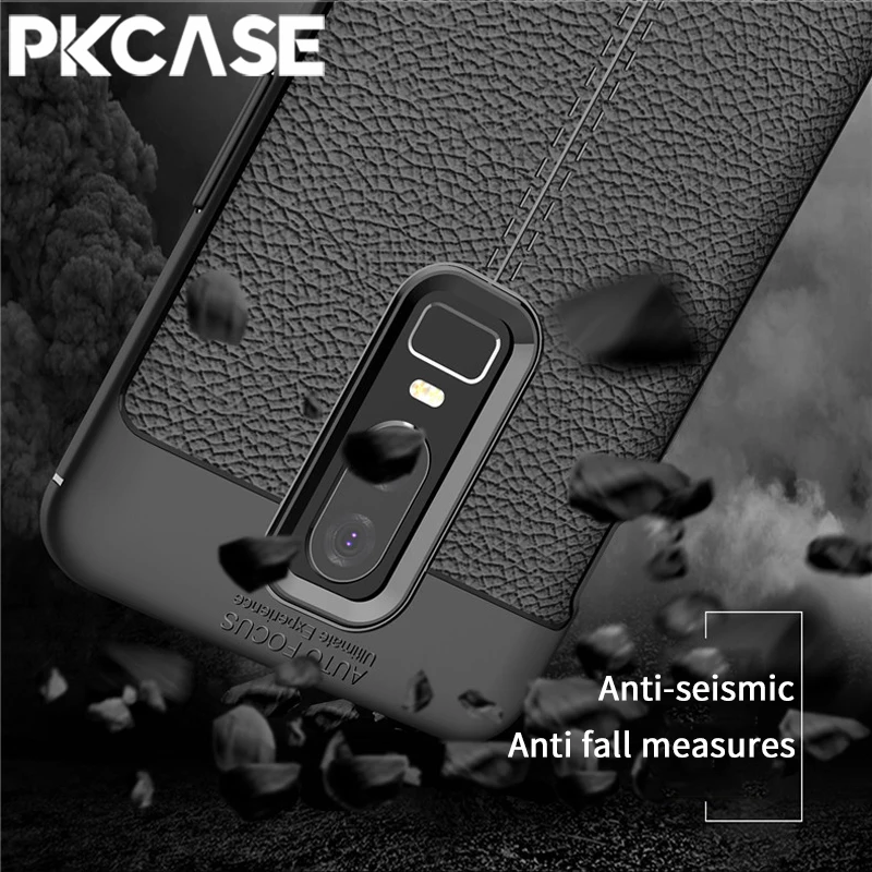PKCASE Shockproof Case For One Plus 13 12 12R 11 11R 10T 10R Ace 5 2 Pro 2V 3 Nord CE2 Lite CE3 N200 Litchi Skin Pattern Cover image 2