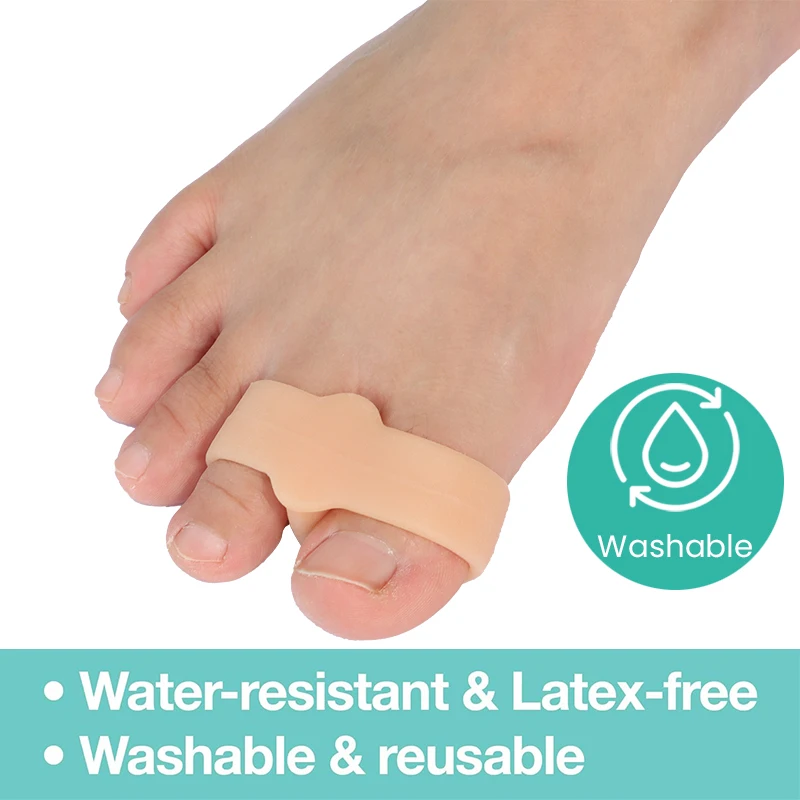 Pexmen Bunion Corrector Zehenspreizer mit 2 Schlaufen, Big-Toe-Abstandshalter für Ballenzehen und überlappende Zehen, reduziert Schmerzen, Fußpflege-Werkzeug