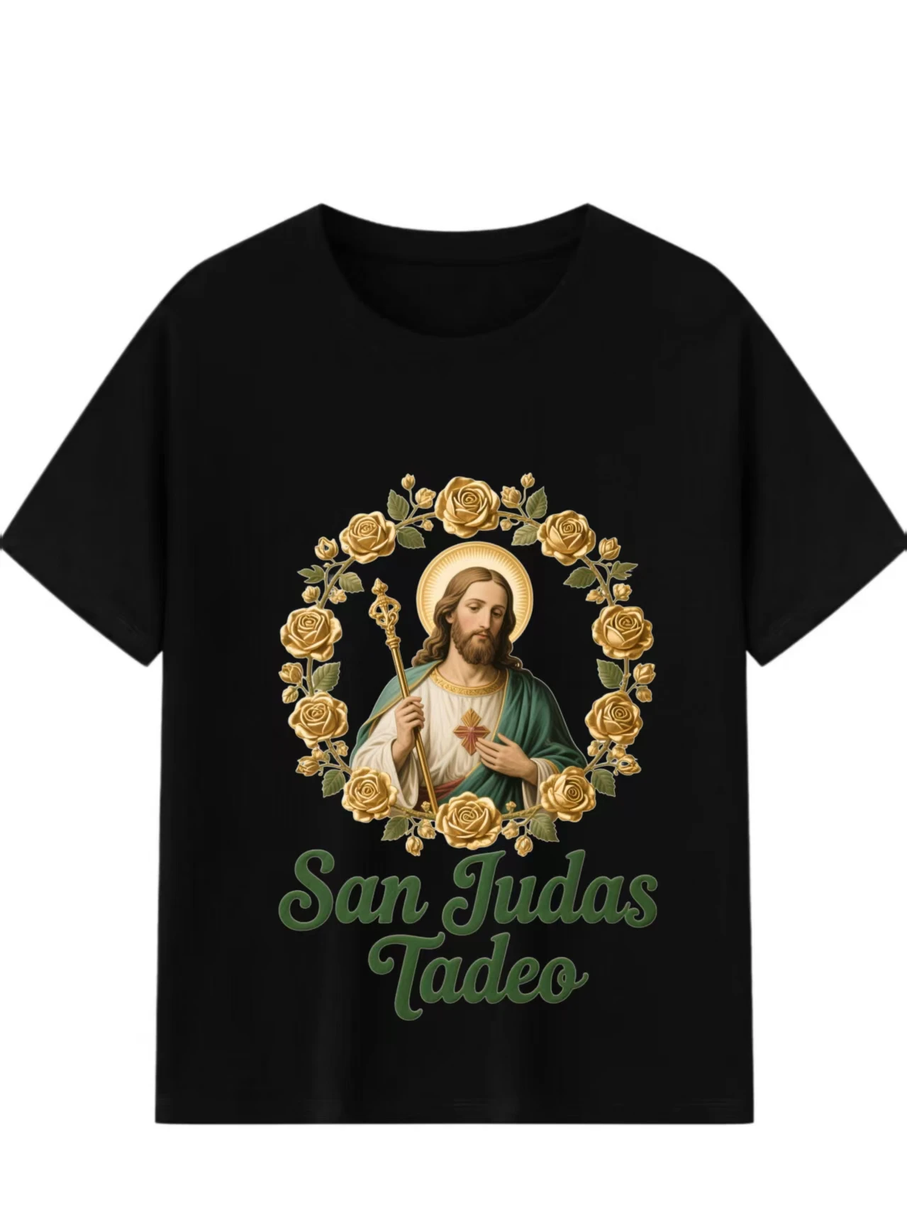 

Men's pure cotton personalized T-shirt with Saint Judas Tadao pattern, casual, fashionable, multifunctional, and comfortable T-s