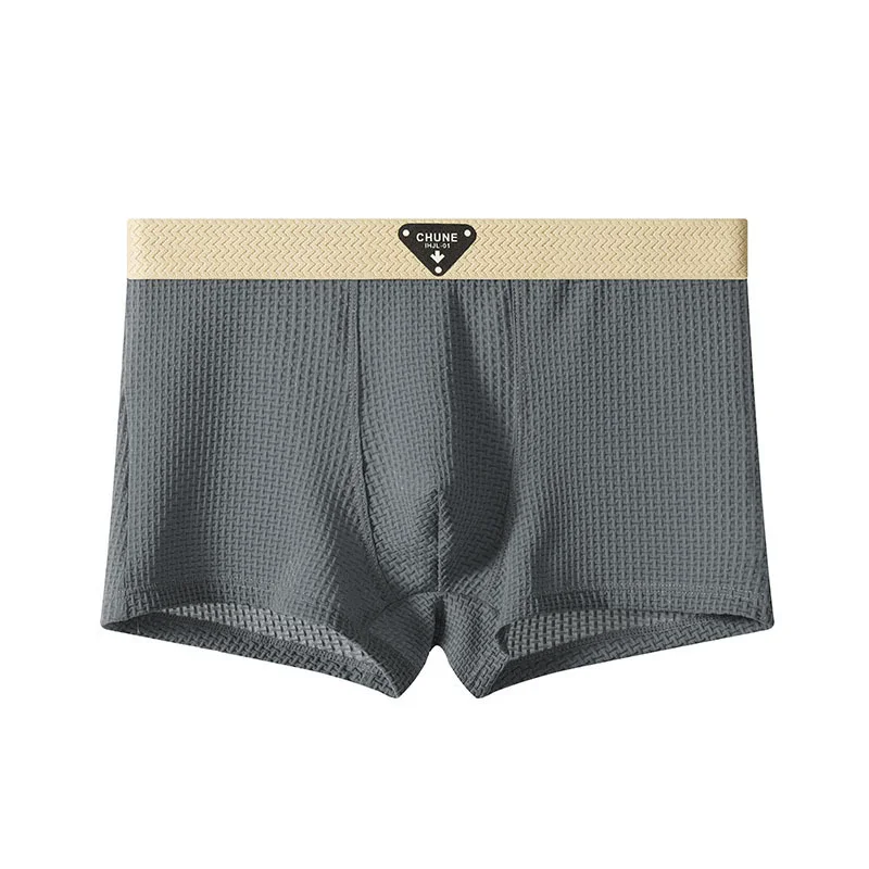 1/3PCS männer Kühlen Eis Seide Boxer Shorts Sommer Satin-wie Feste Unterhose Haut Freundliche Atmungsaktive mesh Gabelung Männliche Unterwäsche