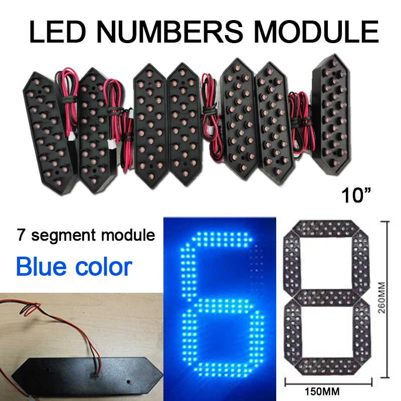 

10" INCH Digit Numbers Module,led Signs,12 Voltage 7 Segment Of The Modules High Brightness Led Billboard