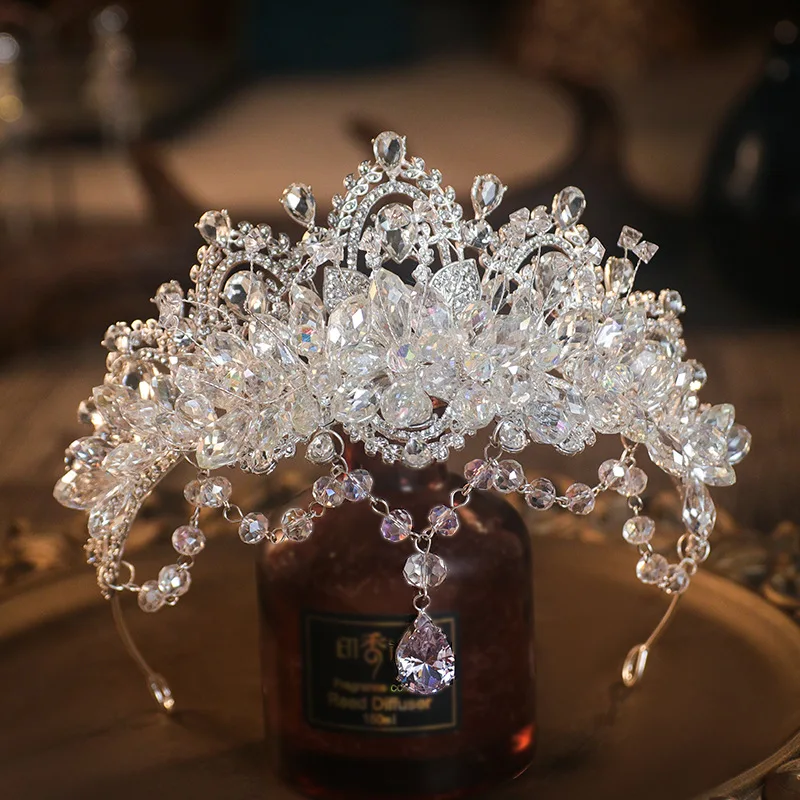 Bridal Crown Headpiece Crystal Eyebrow Knot Wedding Dress Accessories Birthday Wedding Crown Hair Accessories