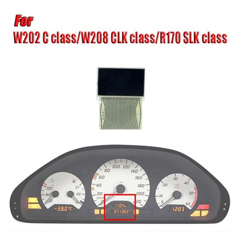 Car Dashboard Middle LCD Display Screen For Mercedes Benz W202 W210 W208 R170 1998-2002 Parts Speedometer Pixel Repair Screen