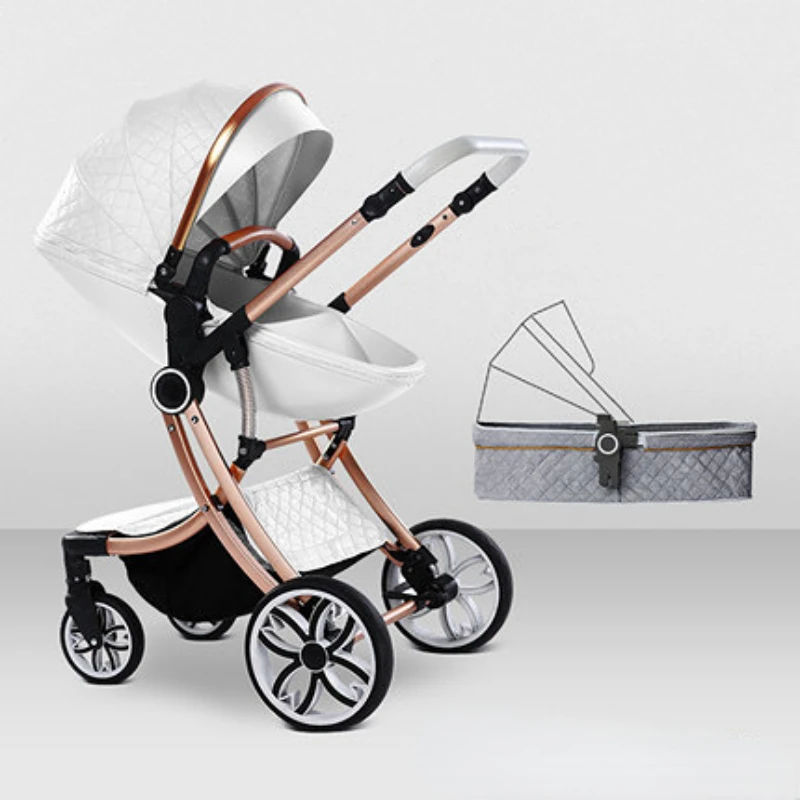 Baby Stroller 2 in 1 Can Sit Can Lie Baby Pram High Landscape bidirectional Baby Pram Shock absorption four wheels stroller