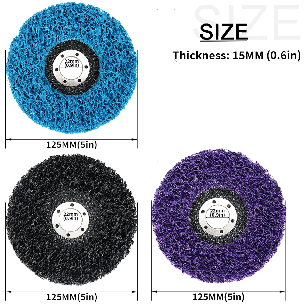 100/115/125mm Coral Disc Poly Strip Disc Grinder Disc Abrasive Wheel For Angle Grinder Rust Removal Cleaning Polishing Wheel