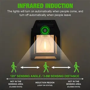 Outdoor Solar Wolfram Wandleuchte mit Bewegung IP65 wasserdichte LED -Sicherheitsleuchte für Terrasse Deck Veranda Garage 10 Hauptverkäufe Wall External Leuchte - №7