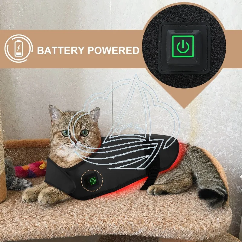 S-Code Red Light Infrared Therapy Device Wireless Portable Timing Pet Care Tool for Cat Dog Back Abdominal Injury Recovery