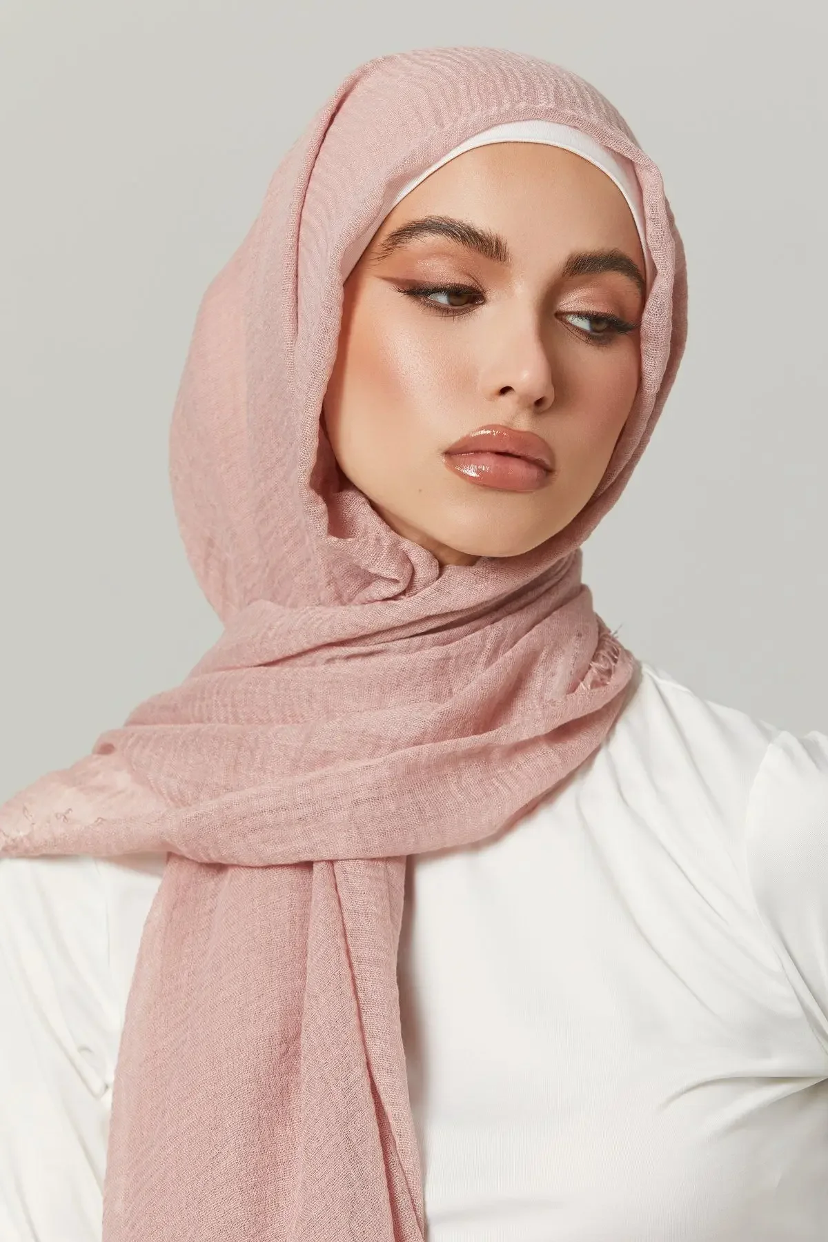 Bufanda de Hijab de algodón arrugado para mujer, chal musulmán, pañuelo liso, chales transpirables, capucha, Foulard femenino africano