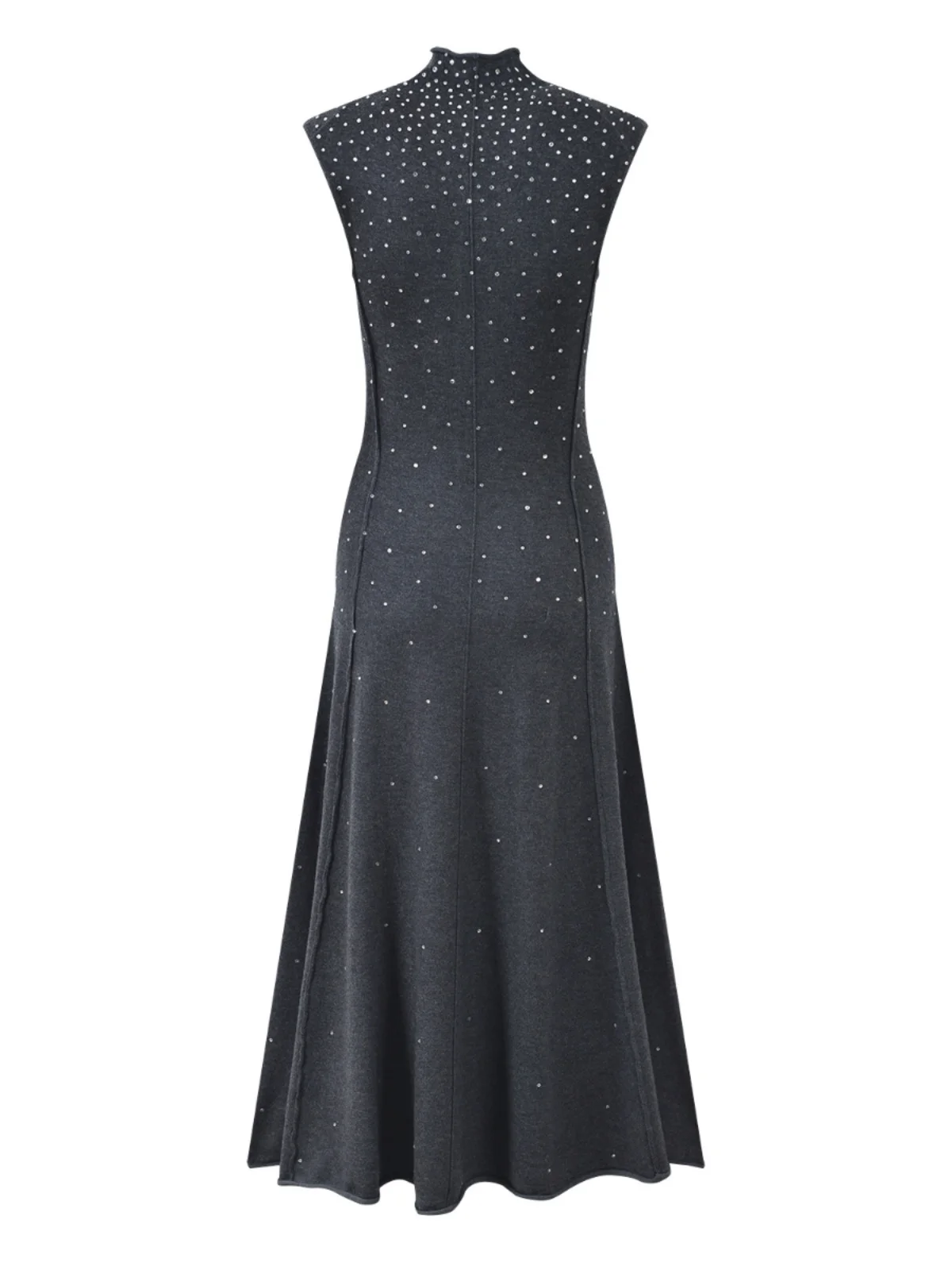 Robe de soirée élégante et mince en strass lourds pour femmes, saison d'automne, jupe trapèze