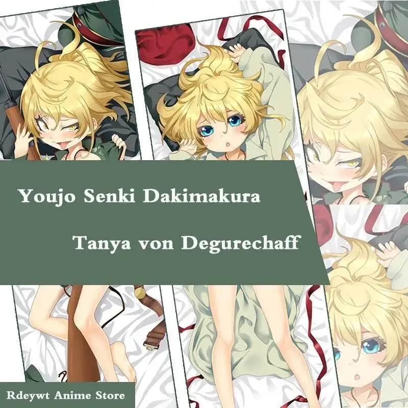Anime Youjo Senki Von Degurechaff Dakimakura Hing funda de almohada Saga de Tanya The Evil funda de almohada 6 tamaños