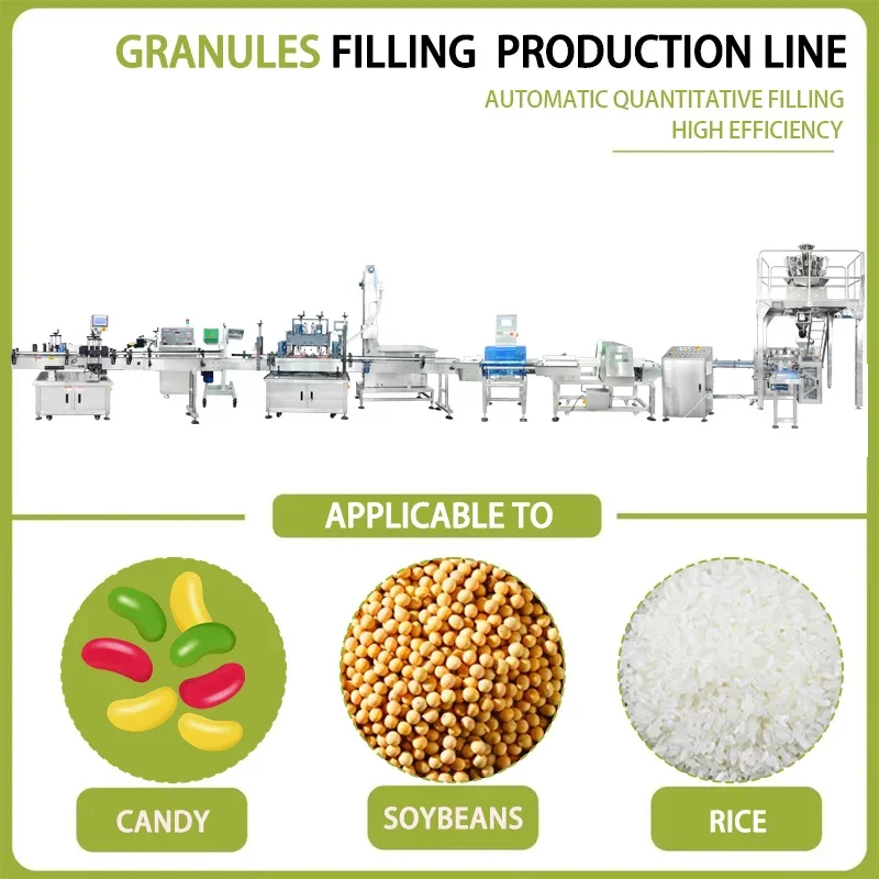 Combination Weighing&Rotary Granules Filling Line for Candy Nuts Chocolate Ball Beans