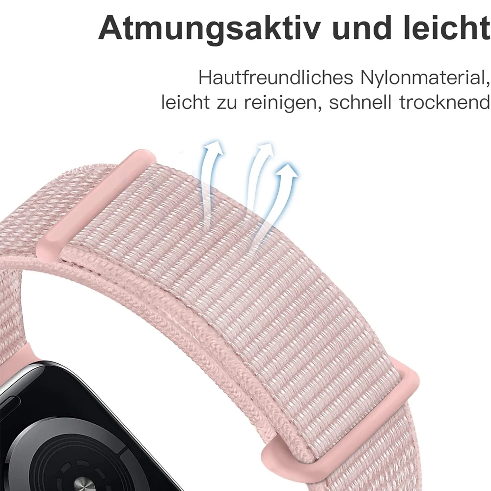 Ремешок спортивный для Apple Watch Band Series 9 8 se 7 6 5 4 3, нейлоновый браслет для iwatch 44 мм 40 мм 49 мм 45 мм 41 мм 42 мм 38 мм