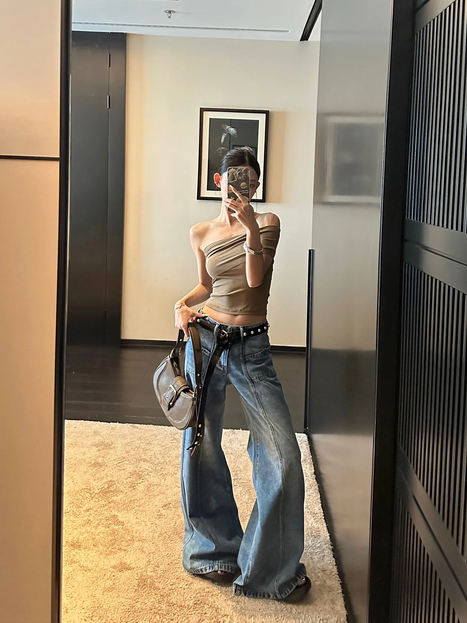 

Loose Wide Leg Jeans Women's Blue Straight Waed Casual Pants Spring Season Breakup Design Casual Faion Ladies Jeans