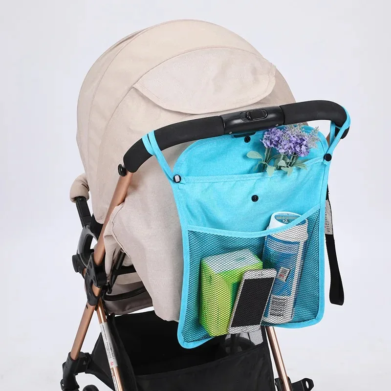 Baby Stroller Bag Mesh Hanging Storage Bag Baby Trolley Organizer Diaper Storage Seat Pocket Carriage Bag Stroller Accessories