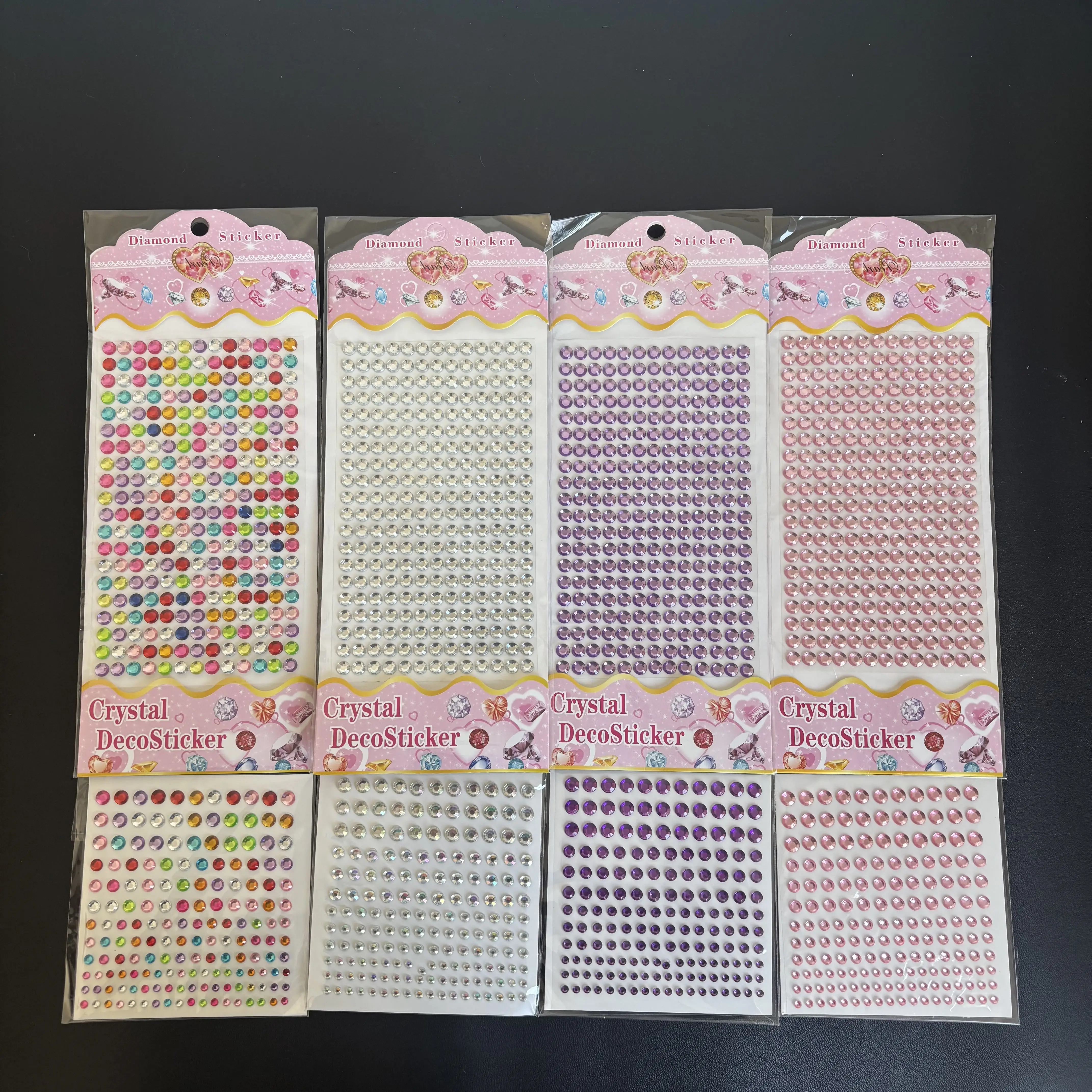 8 Round Diamond Stickers, Shiny Gemstones, Multi-Color Optional, Chain Stickers, Round Sparkling Crystal Stickers