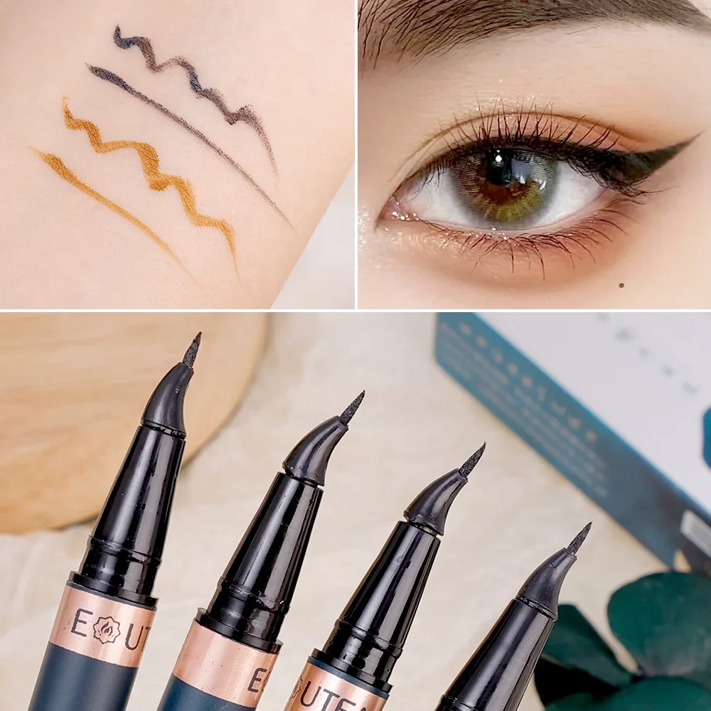 Smooth Elbow Liquid Eyeliner Pencil Waterproof Quick Drying Long Lasting Matte Black Brown Eye Liner Pen Korean Makeup Cosmetics