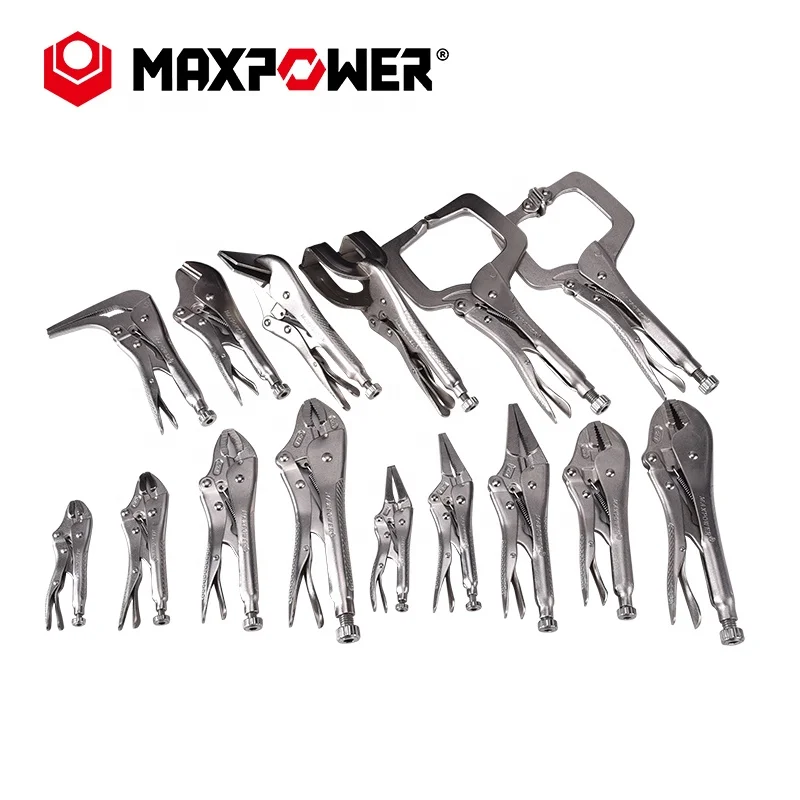 Maxpower Woodwork 15pcs locking pliers set vice grip C clamps tool set with Tool Bag