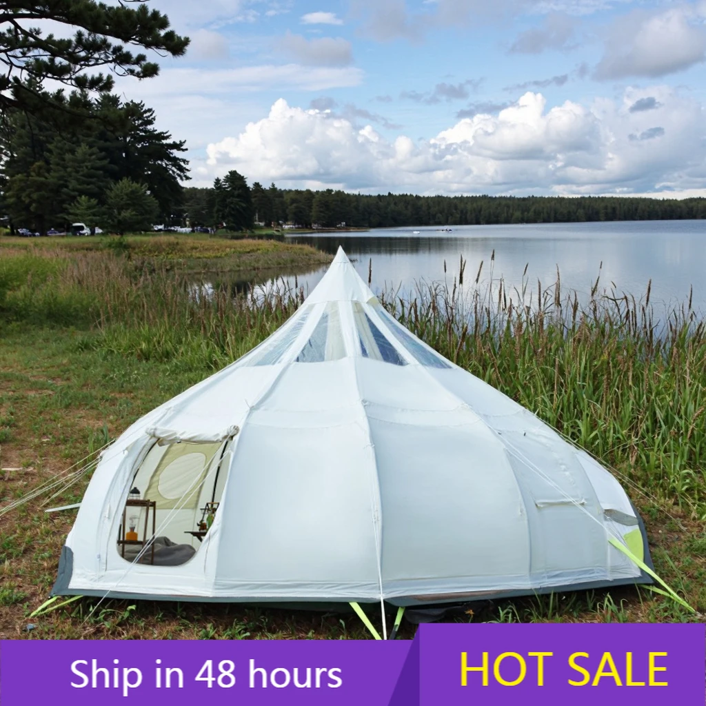 

Waterproof Windproof Thickened Oxford Fabric One Bedroom Four-season 5-6 Person Portable Tent Outdoor Camping Glamping Travel