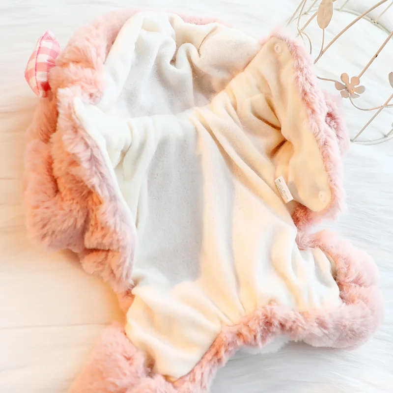 Soft Pet Rabbit Ears Cute Puppy Pajamas Winter Warm Dog Jumpsuits Cat Jumpsuits Chihuahua French Bulldog Dog Costumes