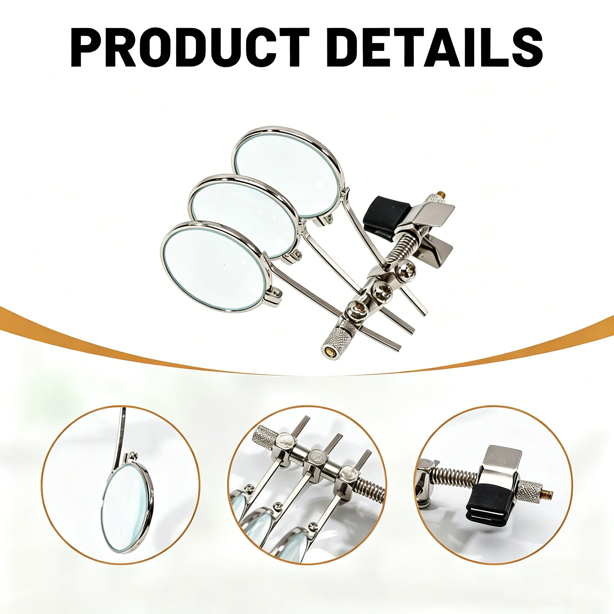 10-fache Clip-On-Brillenlupe mit Doppel- oder Dreifachlinsen, Mini-Monokularlupe mit drehbarer Linse für Uhrenreparaturen – Detail 7