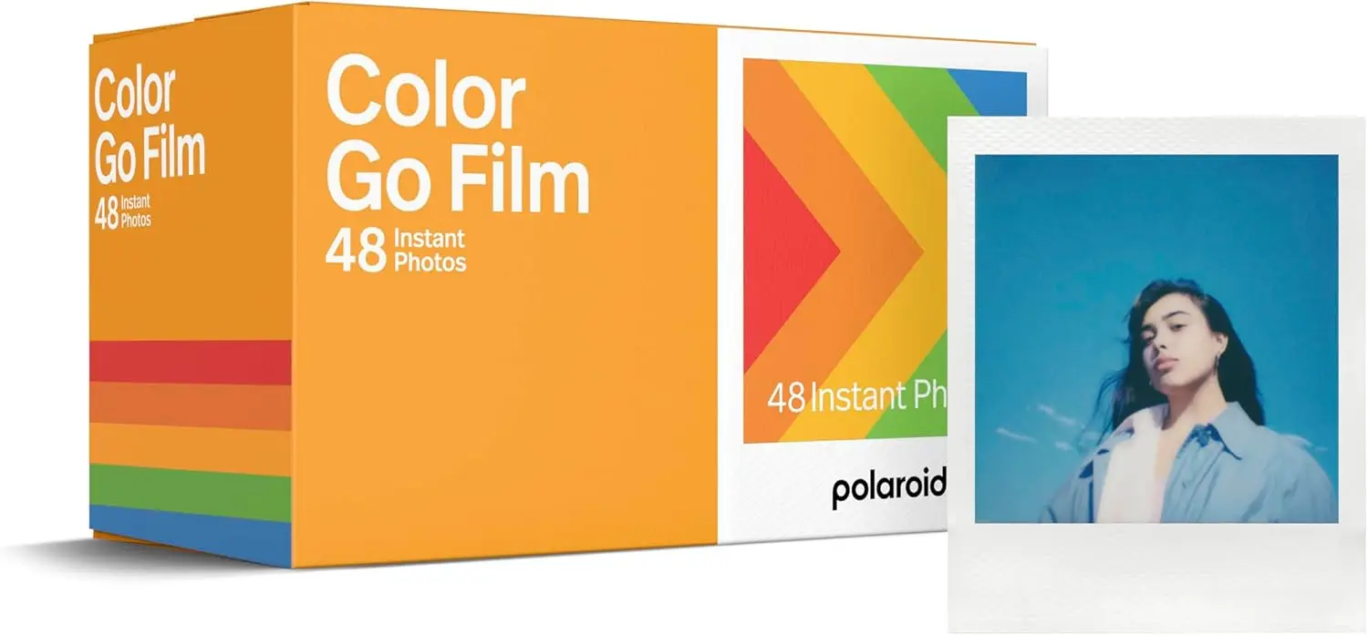 

48 Instant Photos for Polaroid Go Camera - 3 Double Packs, White Frame